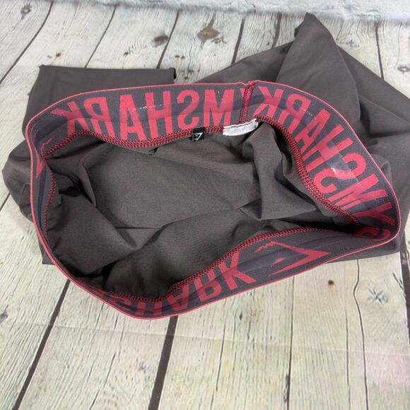 Gymshark Seamless Leggings Women Medium Brown Red Waistband Logo Activewear Gym - Picture 10 of 12